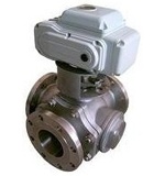 Titanium three-way ball valve